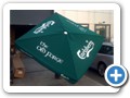 Corporate branding of awnings, umbrellas and parasols